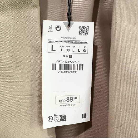 Zara Oversized Cropped Trench Coat - Picture 4 of 6